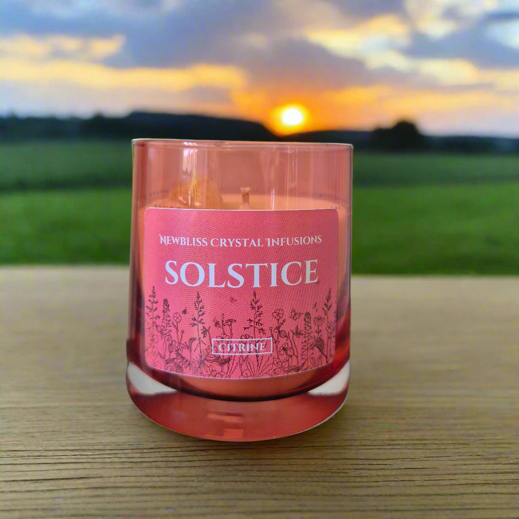 Solstice~ Citrine Infused crystal candle