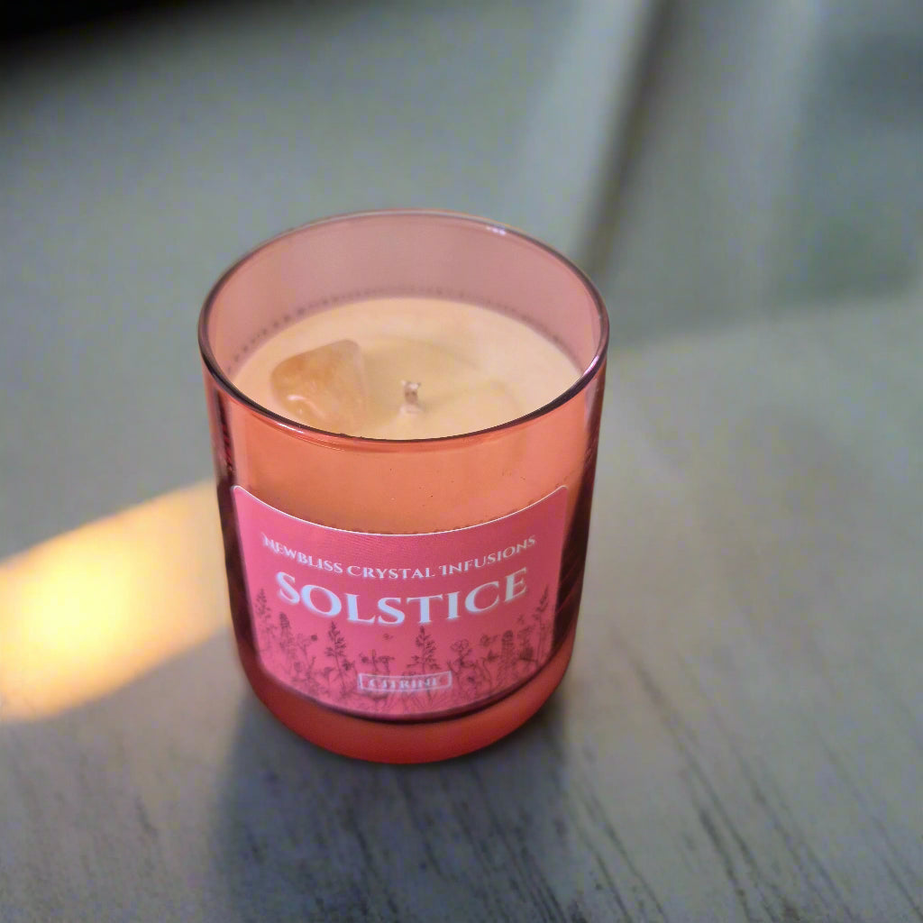 Solstice~ Citrine Infused crystal candle