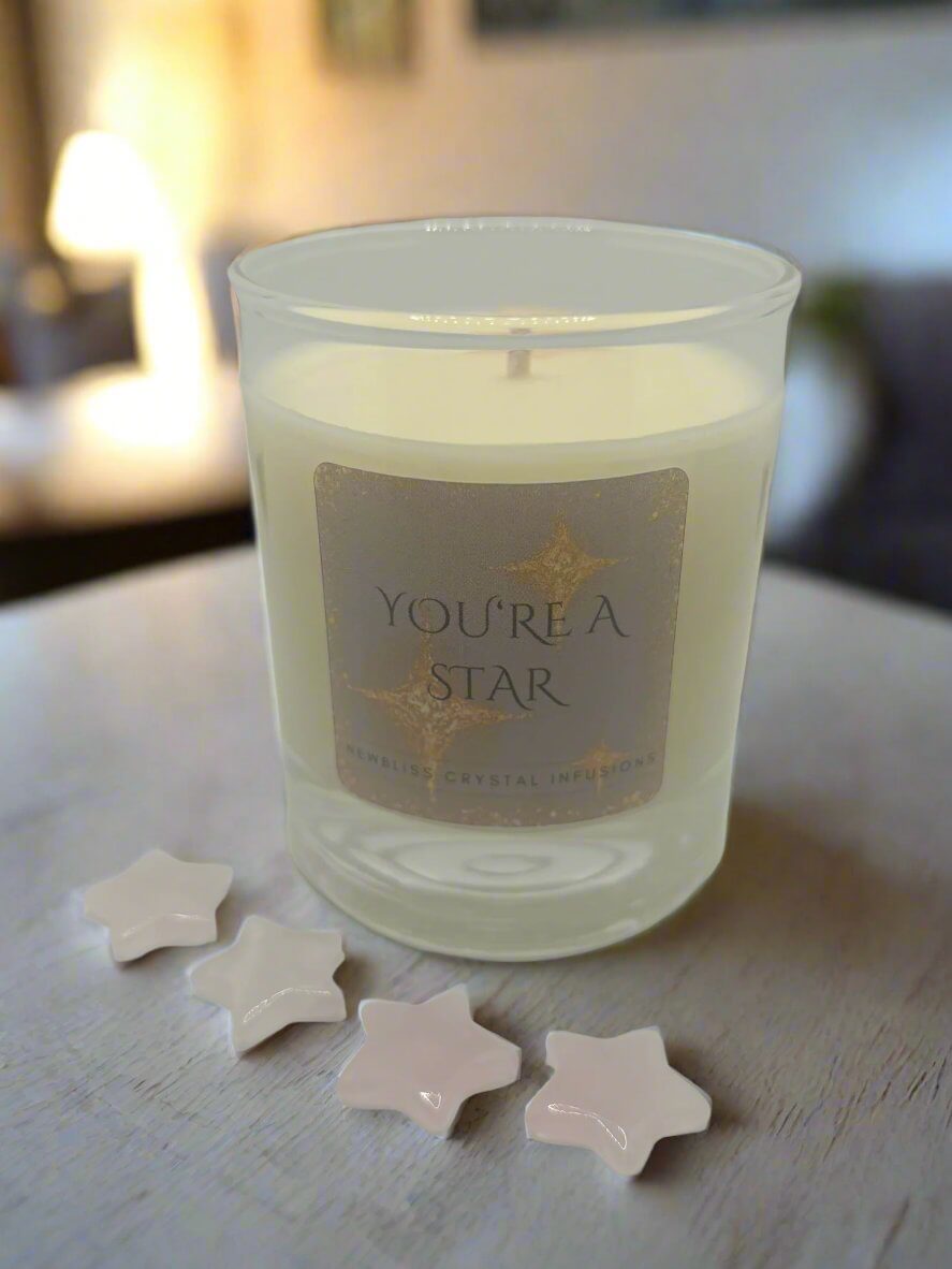 You're A Star ~ Rose Quartz Crystal Infused Candle