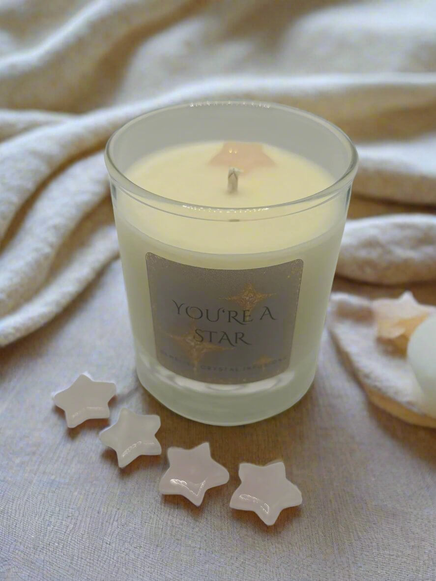 You're A Star ~ Rose Quartz Crystal Infused Candle