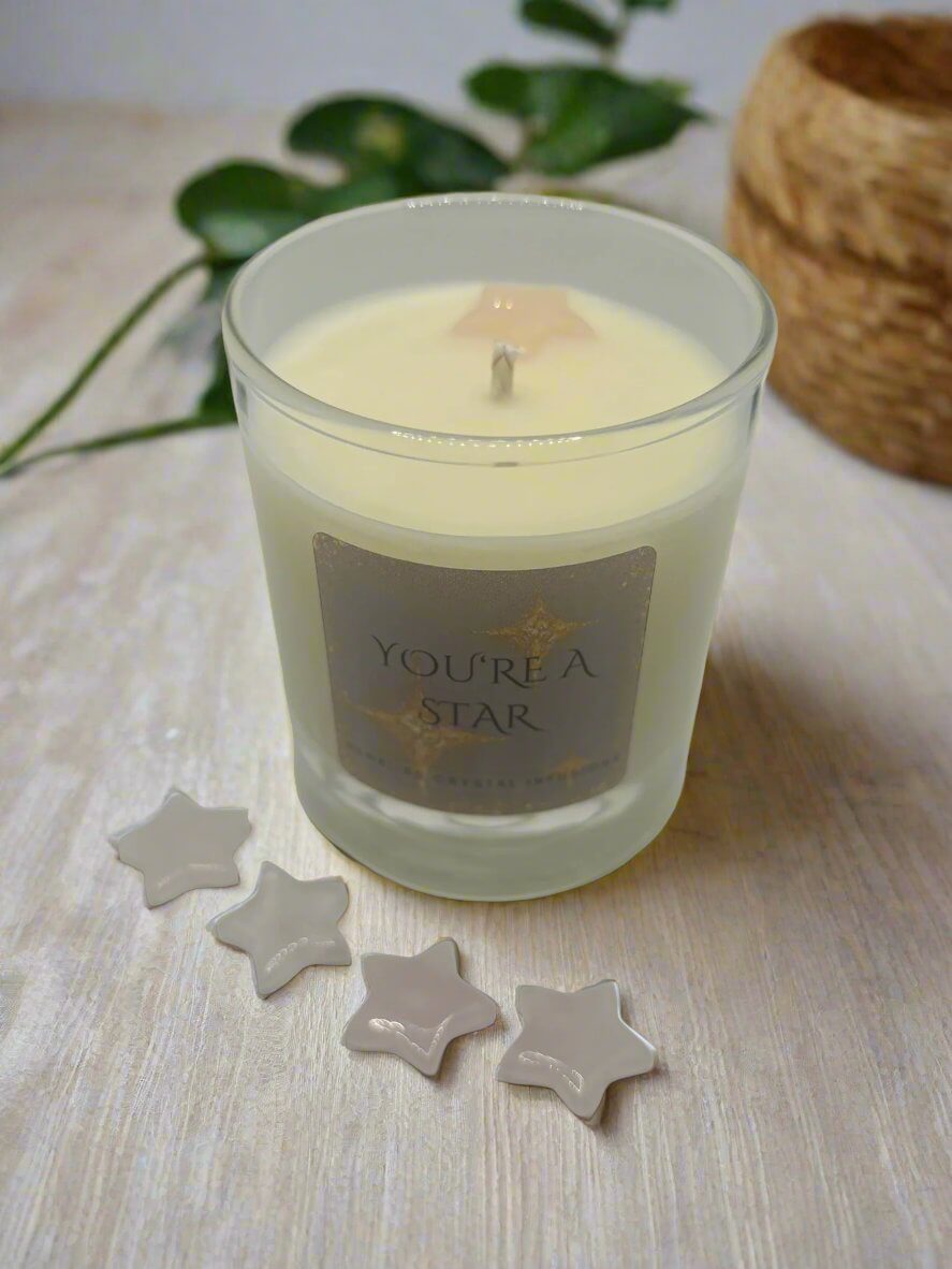 You're A Star ~ Rose Quartz Crystal Infused Candle