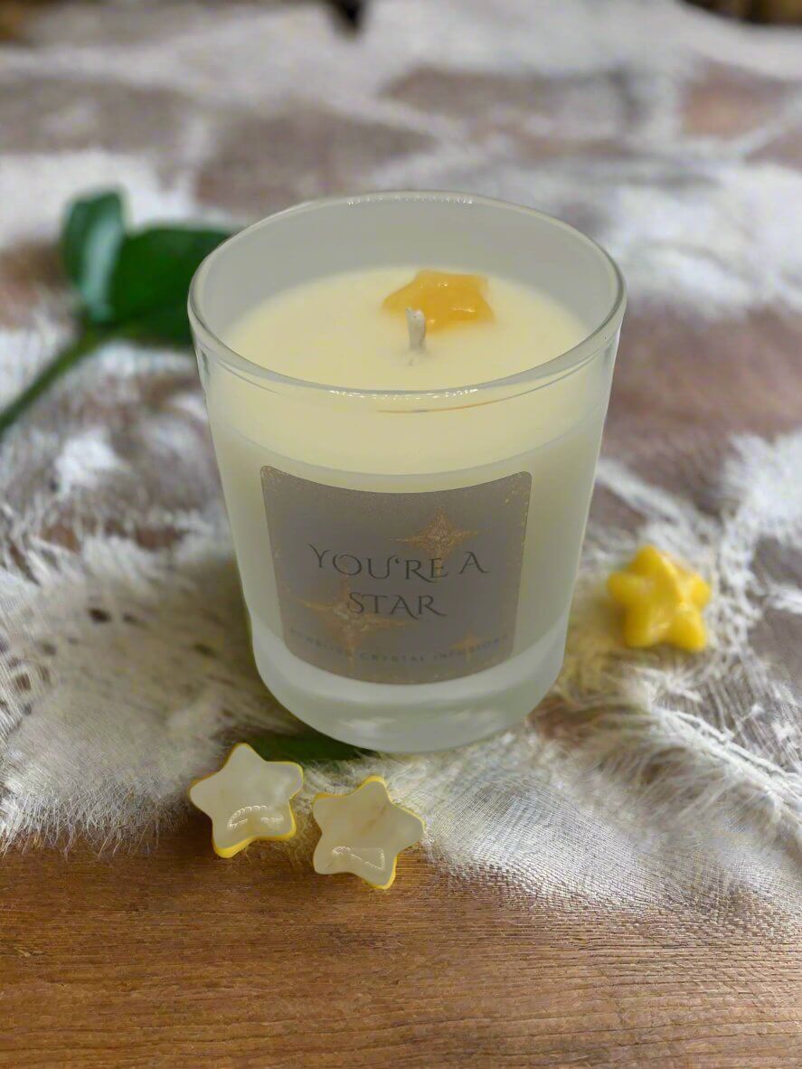 You're A Star ~ Citrine Crystal Infused Candle