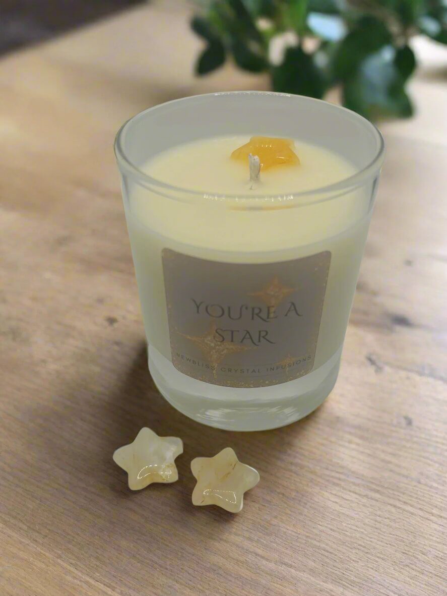 You're A Star ~ Citrine Crystal Infused Candle