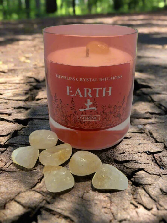 Citrine Crystal infused Earth element candle